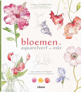 Bloemen in aquarelverf en inkt